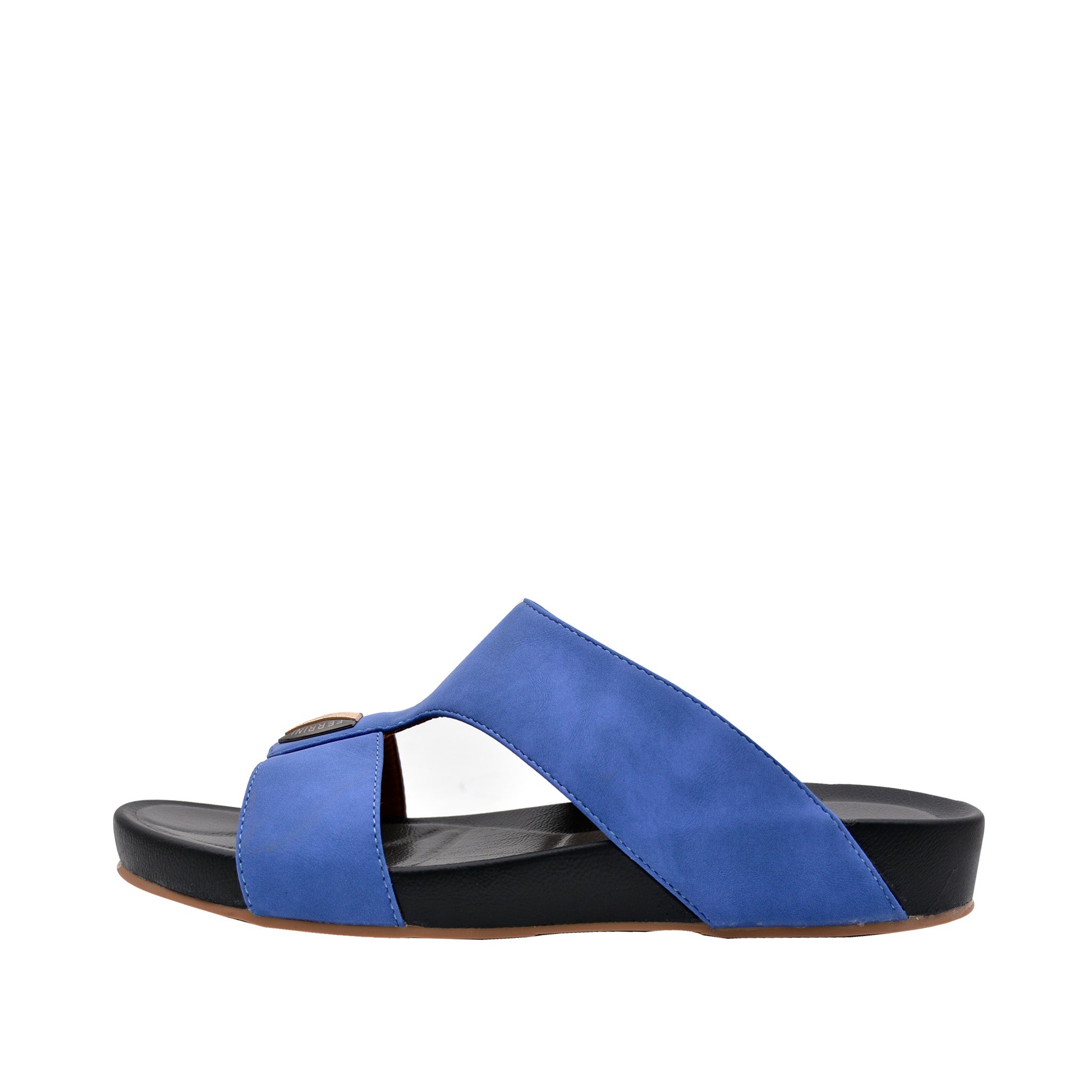 Black and blue online slippers