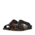 Mens Textured Buckle Detail Sandals Black