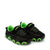 Happy Kids Kids Black Green motion light Sneakers Angle View