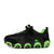 Happy Kids Kids Black Green motion light Sneakers Side View