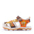 Happy Kids Kids Brown Orange Fisherman-Style Sandals Side View