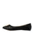 Memory Womens Black Faux Leather Flat Shoes Side View