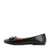 Memory Womens Black Semi-Gloss Flat Shoes Side View