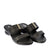 Memory Womens Black Wedge Sandals Angle View