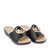 Memory Womens Black Wedge Sandals Angle View