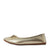 Memory Womens Gold Glossy Ballerina Shoes Side View