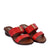 Memory Womens Red Wedge Sandals Angle View