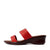 Memory Womens Red Wedge Sandals Side View