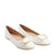 Memory Womens White Semi-Gloss Flat Shoes Angle View