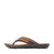 Odyssia Mens Brown Flip Flop Slippers Side View