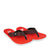 Odyssia Mens Red White Flip Flop Slippers Angle View