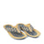 Odyssia Mens Tan Black Flip Flop Slippers Angle View