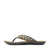 Odyssia Mens Tan Black Flip Flop Slippers Side View