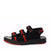 Outlander Mens Black Red Sandals Side View