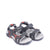 Rocky Sports Kids Black Red Triple-Strap Rocky Sandals Angle View