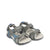 Rocky Sports Kids Grey Royal Blue Triple-Strap Rocky Sandals Angle View