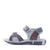 Symphony Kids Black Grey Secure Triple-Strap Sandals Side View